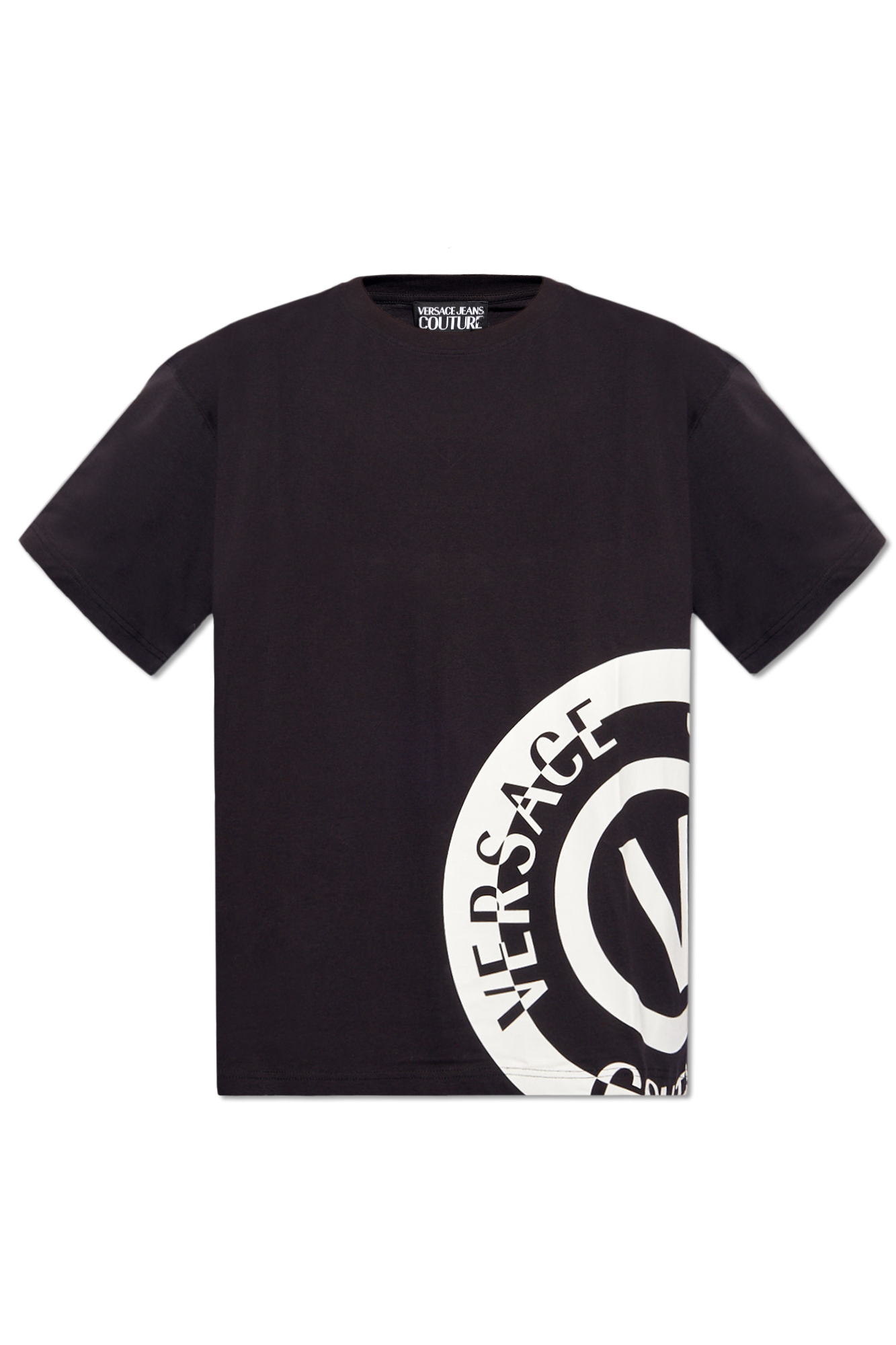 関税込 VERSACE ミラノ スタンプ刺繍 コットンTシャツ 87bc788d0cc8a3aa4069884820a237